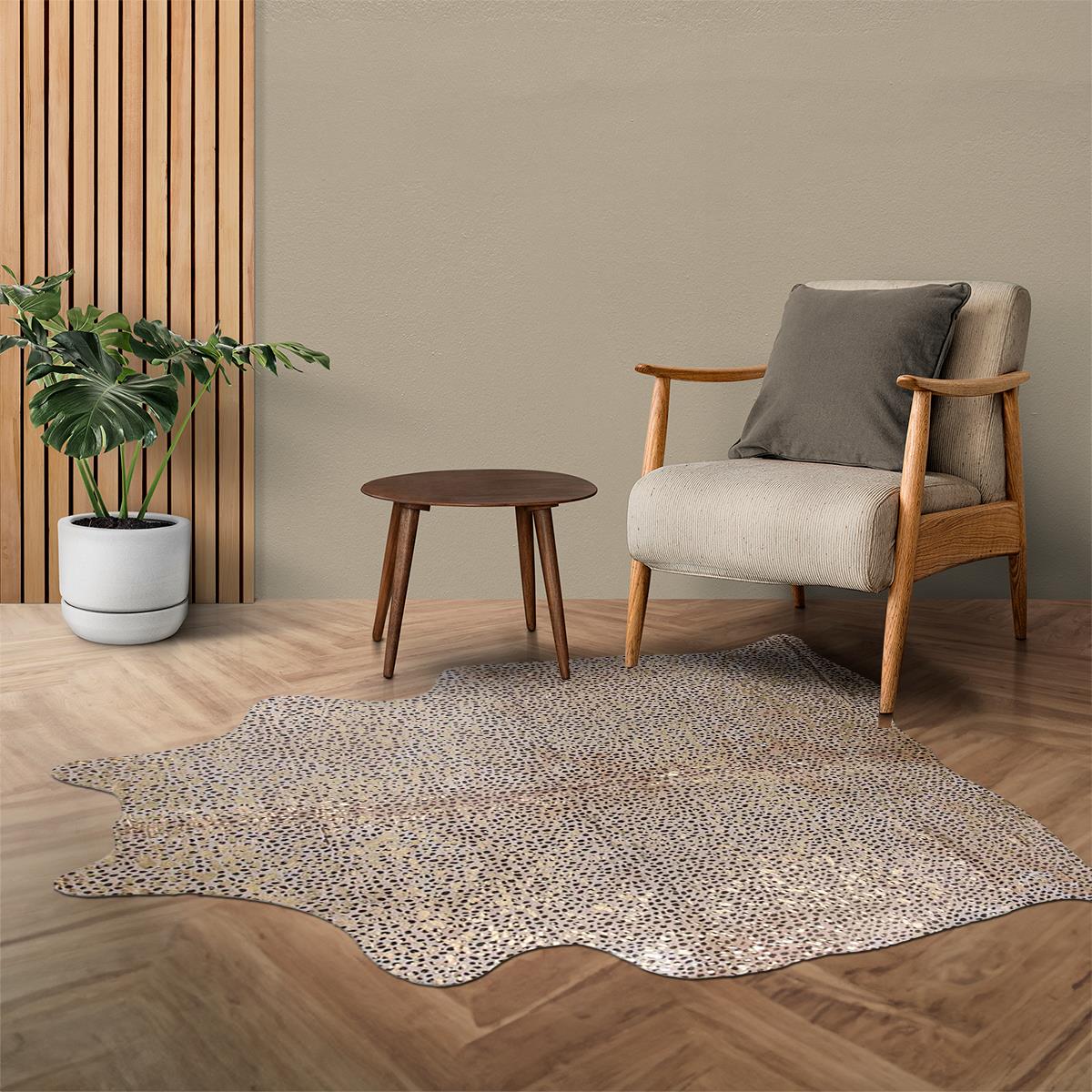 Cheetah Gold Metallic Cowhide