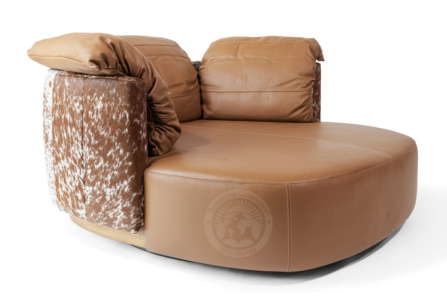Leather Swivel Love Chair