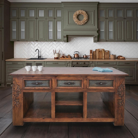 Desert Oak Kitchen Island