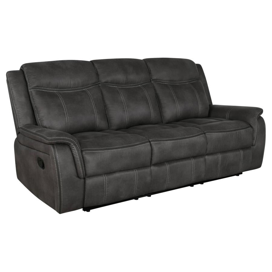 Lawrence Upholstered Reclining Sofa Charcoal