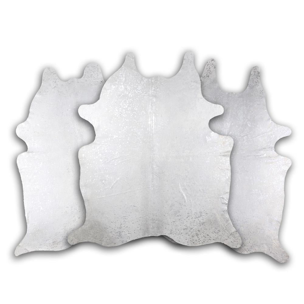 Silver Metallic White Cowhide