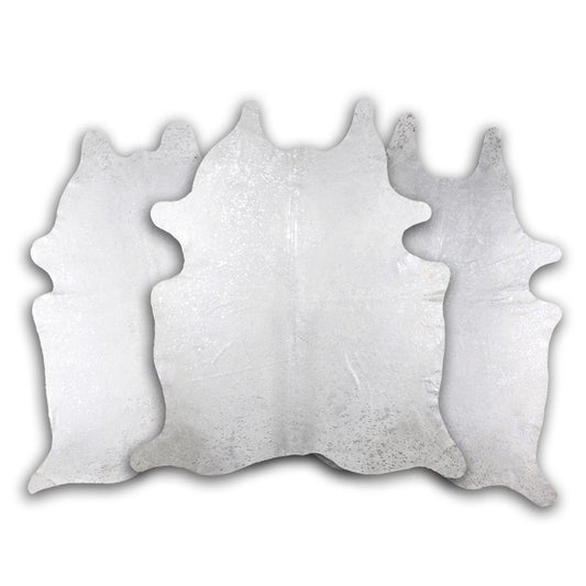 Silver Metallic White Cowhide