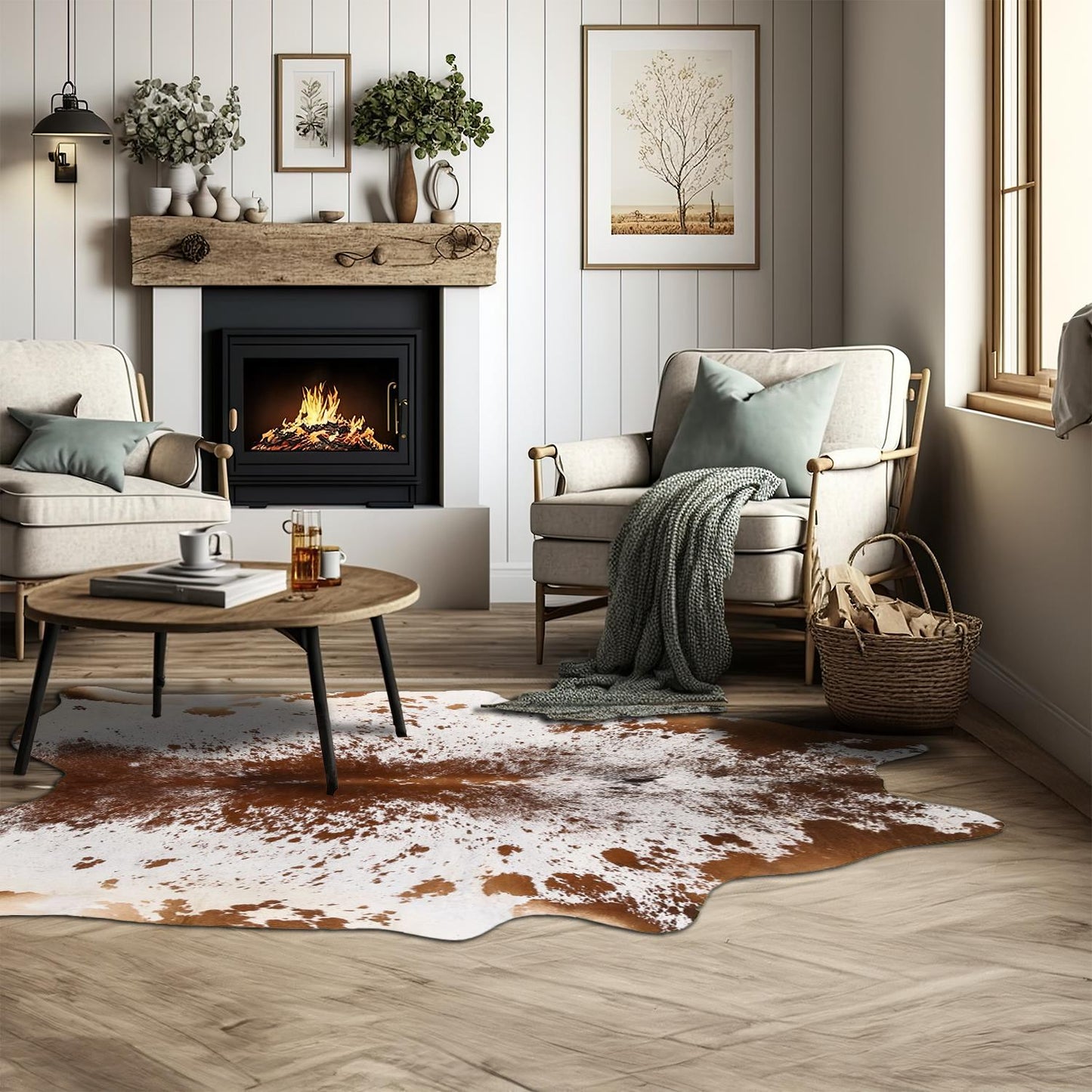 Brown & White Salt & Pepper Cowhide