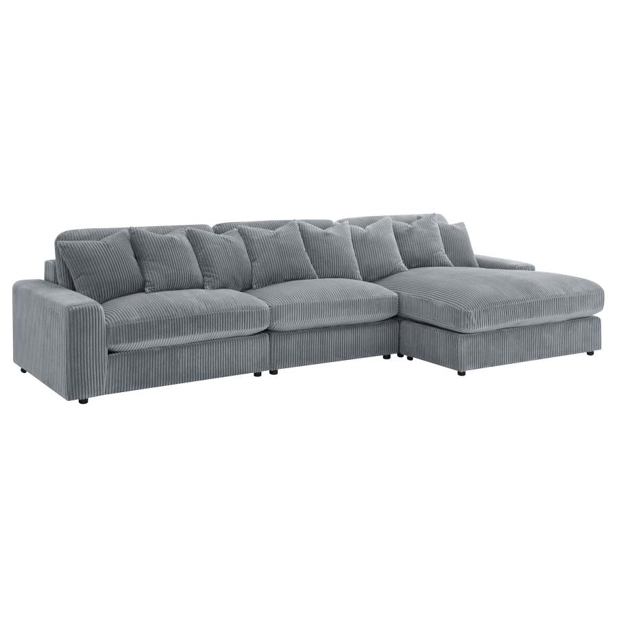 Blaine Upholstered Reversible Chaise Sectional Sofa Fog