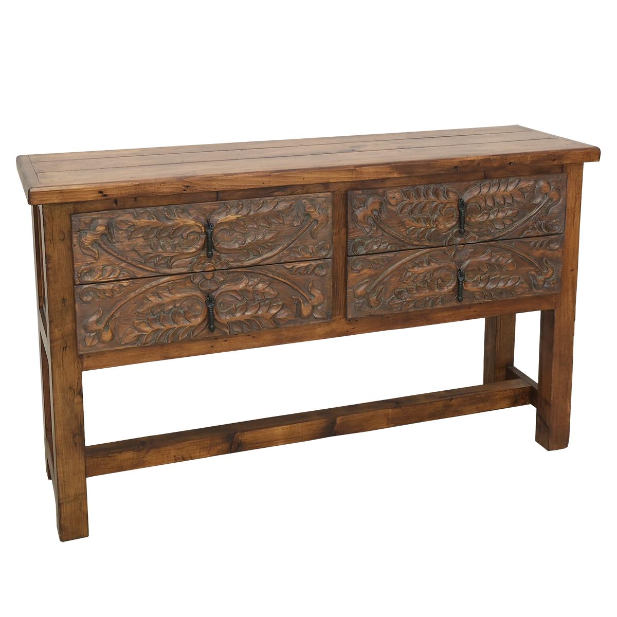 Hand Carved Drawers Console