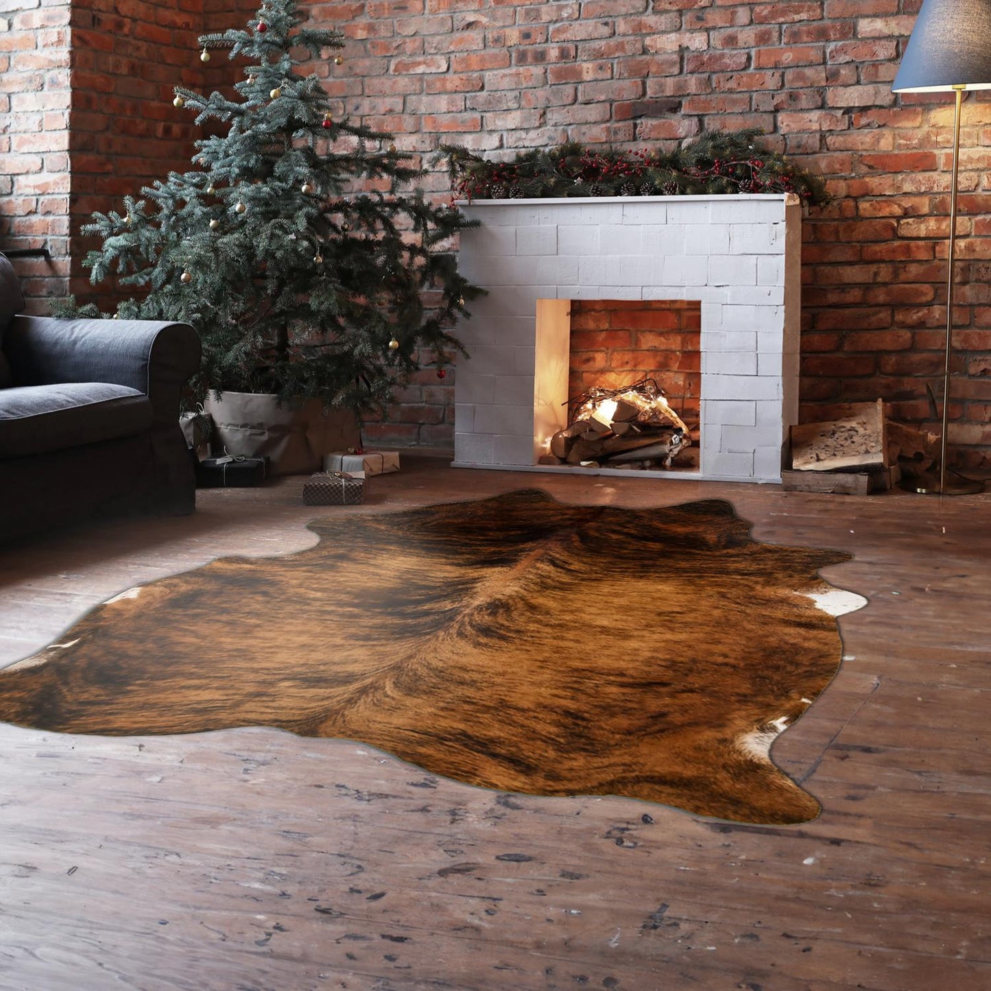 Medium Brindle Cowhide