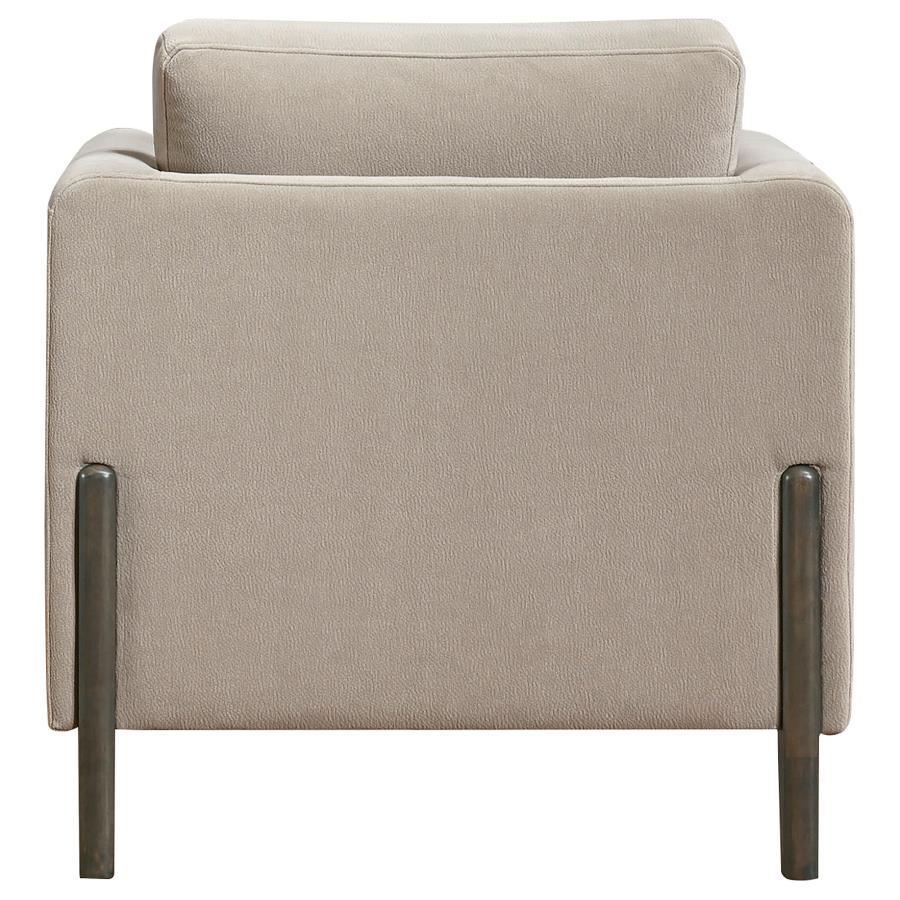 Islington Fabric Upholstered Panel Arm Loveseat Taupe