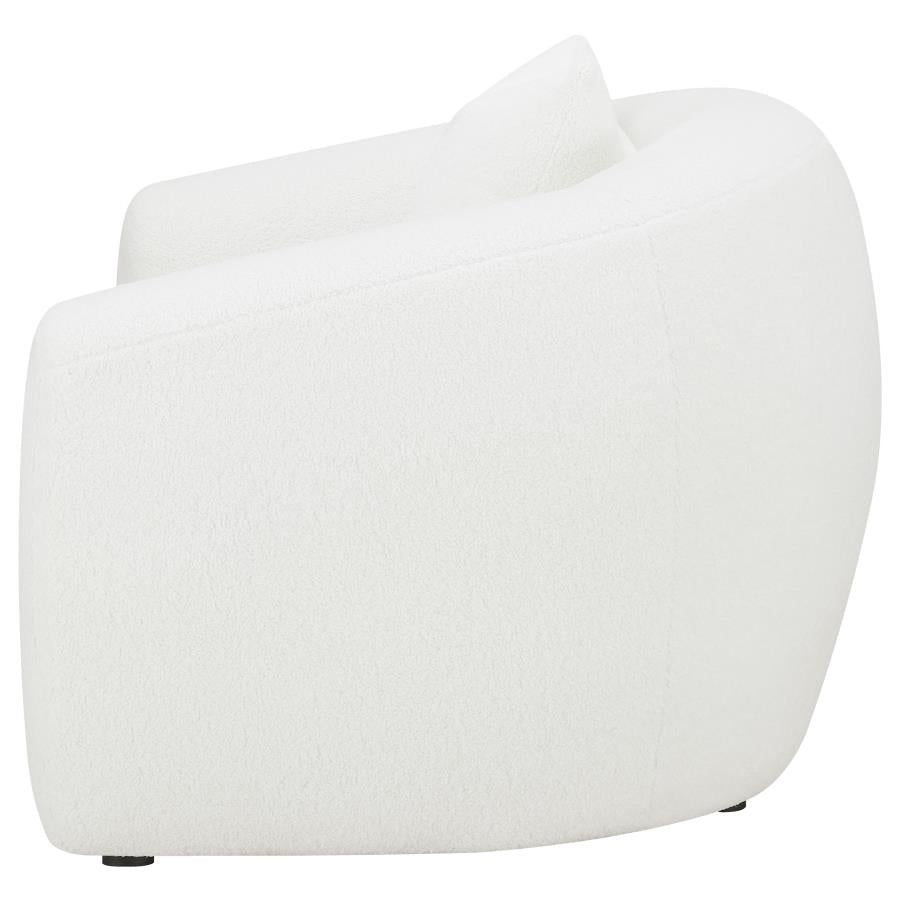 Isabella Faux Sheepskin Upholstered Accent Chair Natural