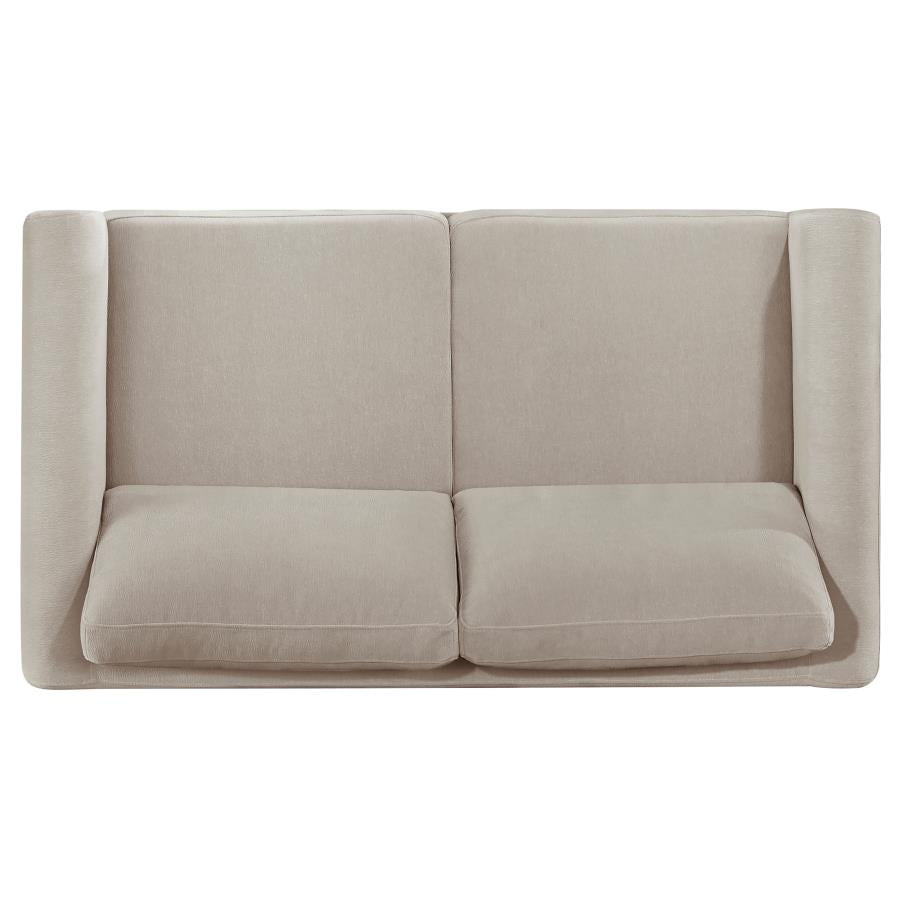 Islington Fabric Upholstered Panel Arm Sofa Taupe