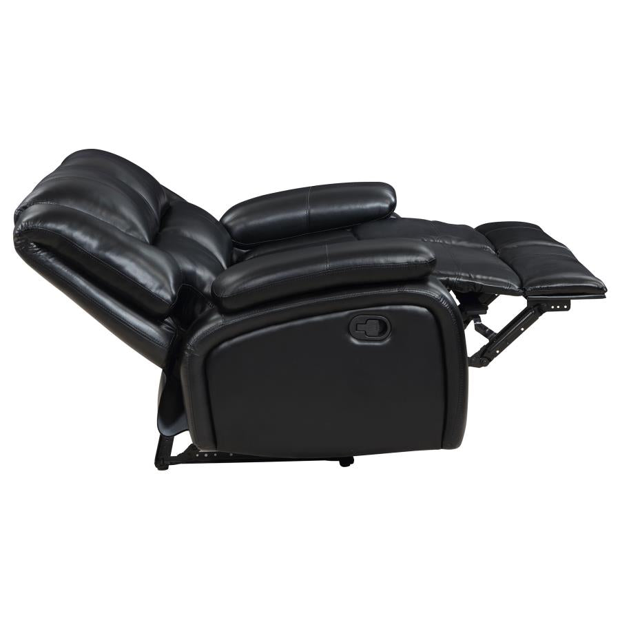 Camila 3-piece Upholstered Reclining Sofa Set Black