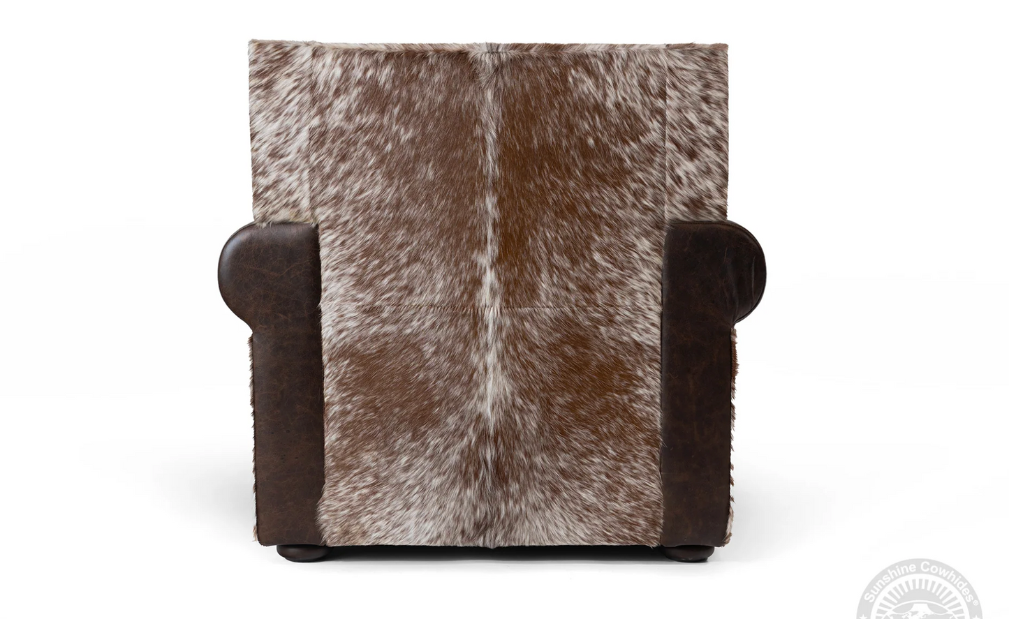 Cowhide Coffee Armchair & Ottoman