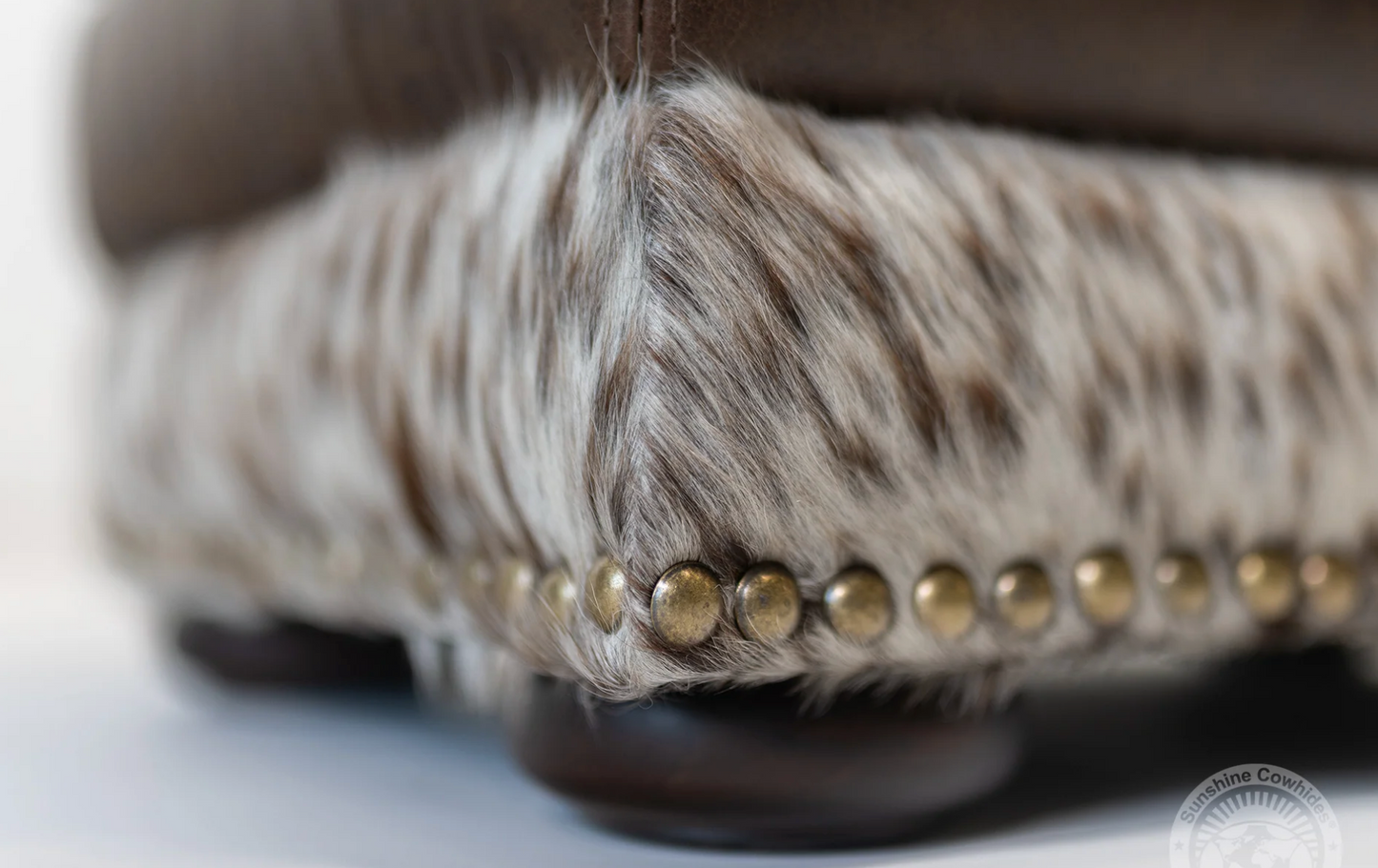 Cowhide Coffee Armchair & Ottoman