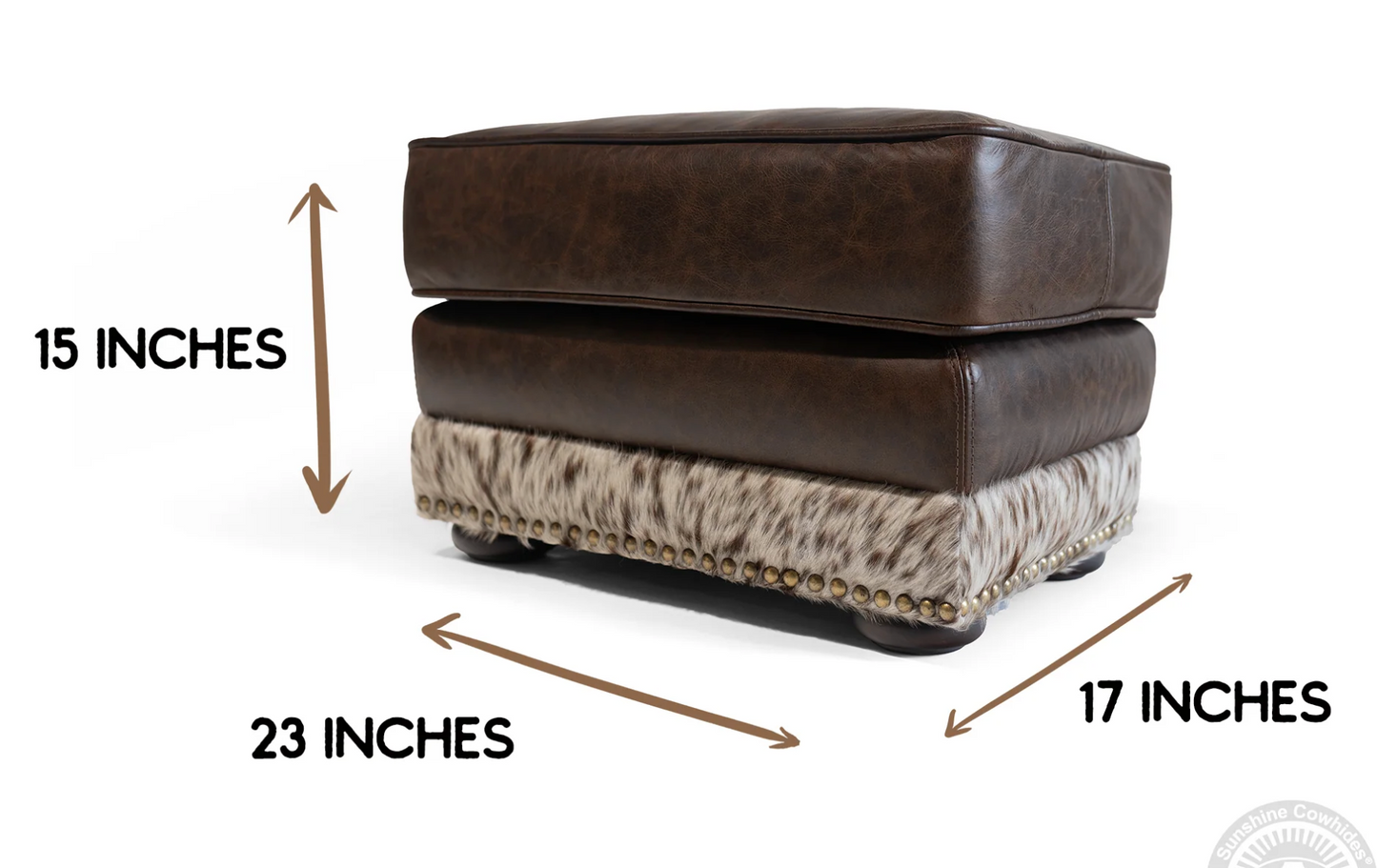 Cowhide Coffee Armchair & Ottoman