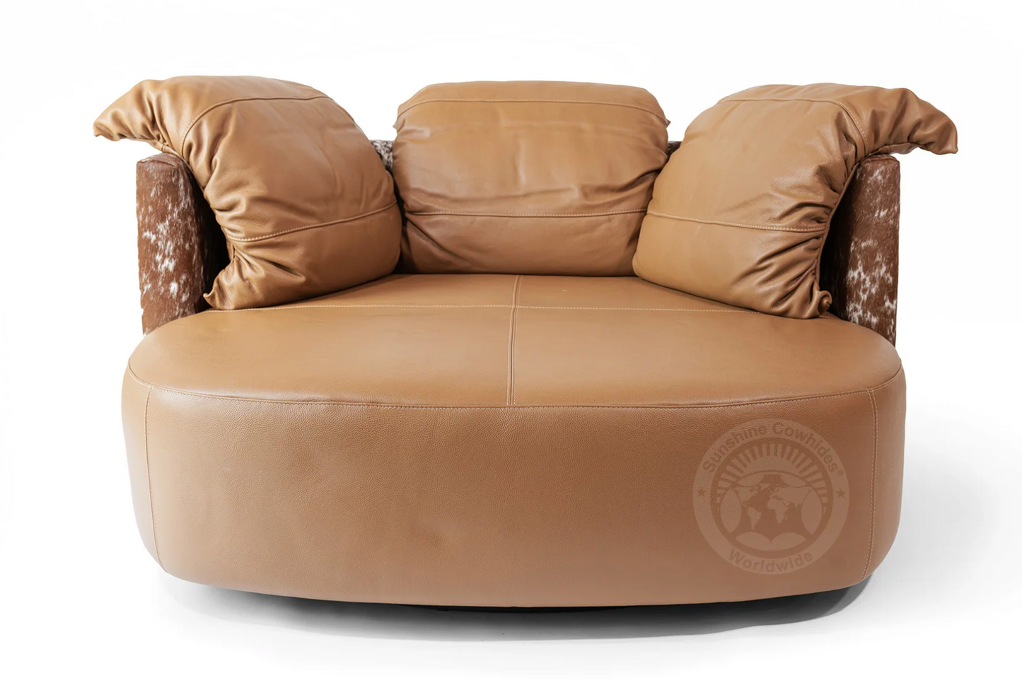 Leather Swivel Love Chair